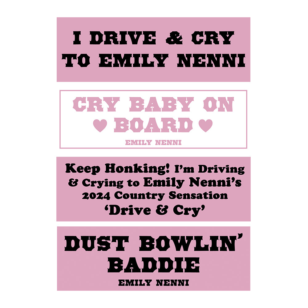 Emily Nenni - Drive & Cry Bumper Sticker Pack