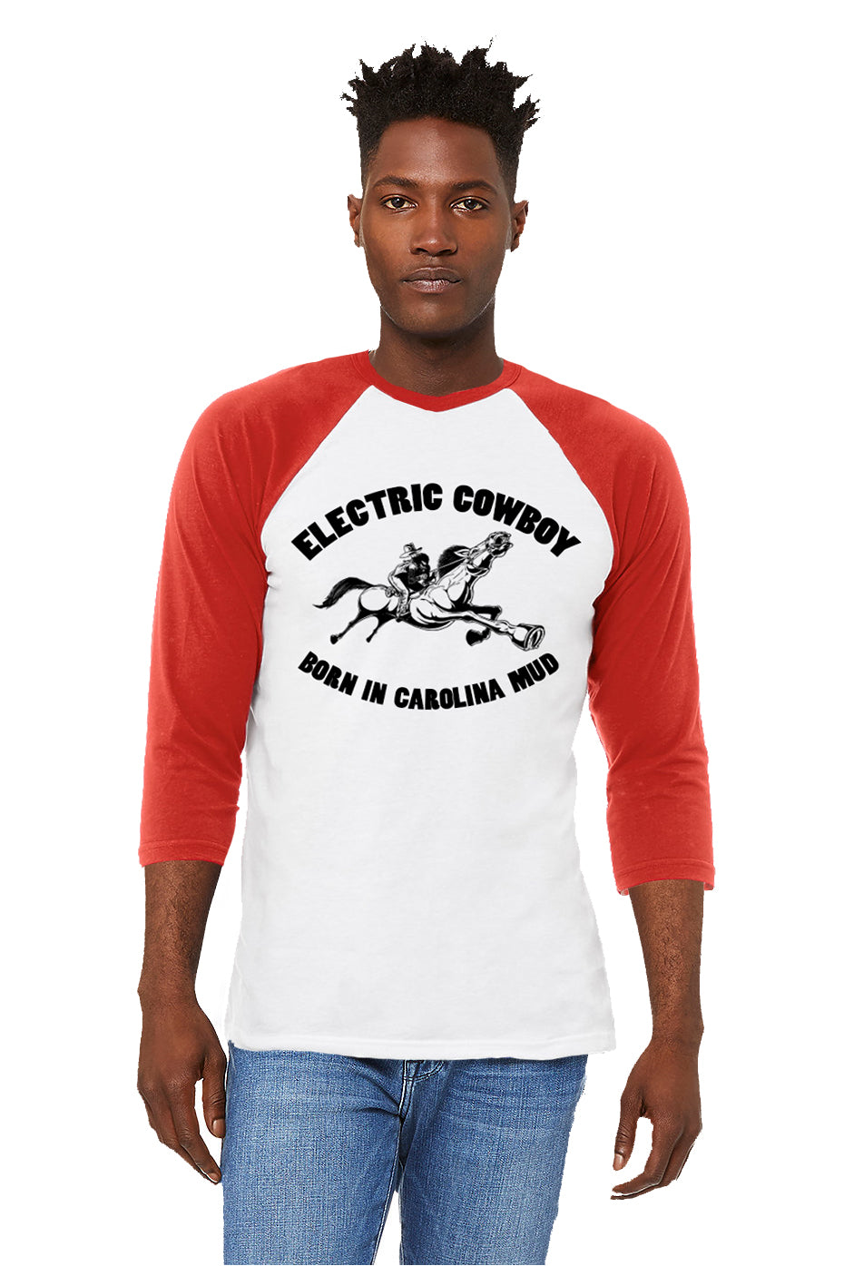 Boulevards - Electric Cowboy: Born In Carolina Mud 3/4 Sleeve Baseball Shirt